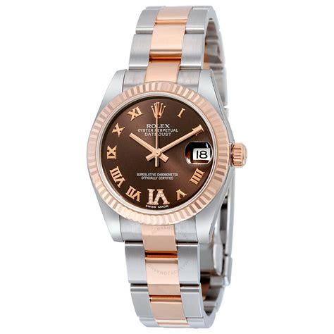 womens rolex brown face